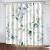 Цветочный растительный принт Тканые шторы для спальни Затемняющие шторы Две отдельные шторы слева и справа
