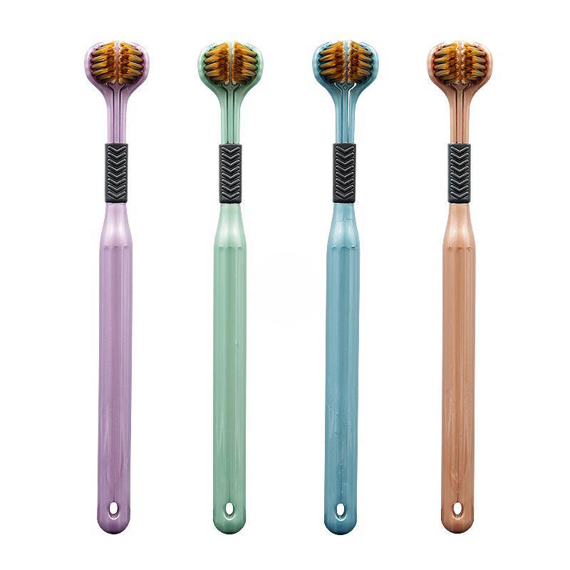 Набор из 2 зубных щеток с ультрамягкой щетиной для взрослых - трехсторонние для глубокой чистки и здоровья десен, ручные зубные щетки в подарочной коробке