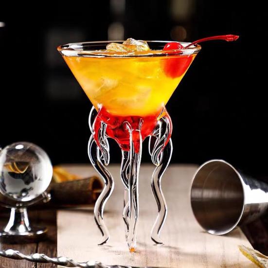 Octopus Shaped Cocktail Glass Stemmed Goblet for Wine Juice