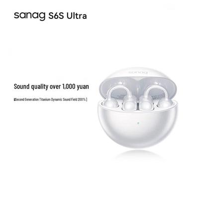 Беспроводные наушники Saina S6S Ultra с открытым ухом, на зажиме