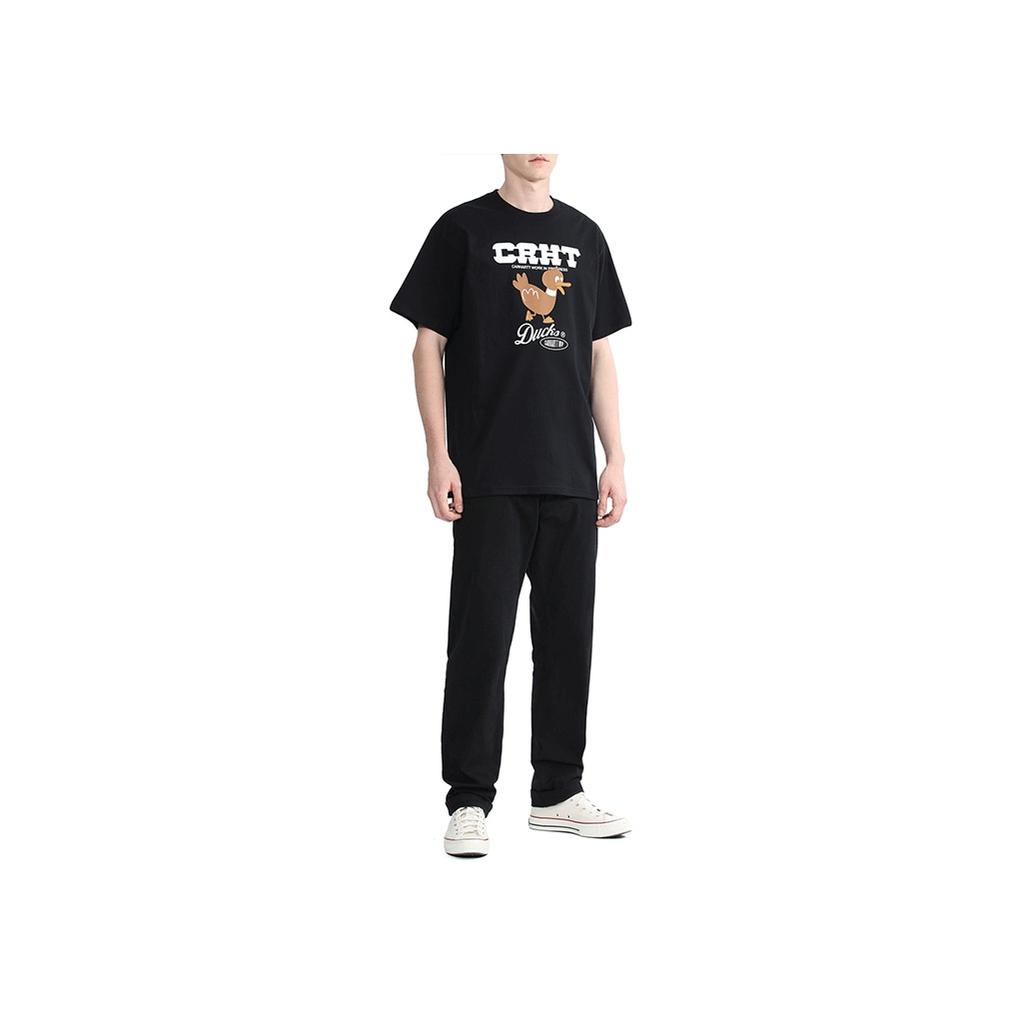Carhartt WIP Мужская футболка с принтом логотипа, короткий рукав, черная CHXTEA221018I-BKX
