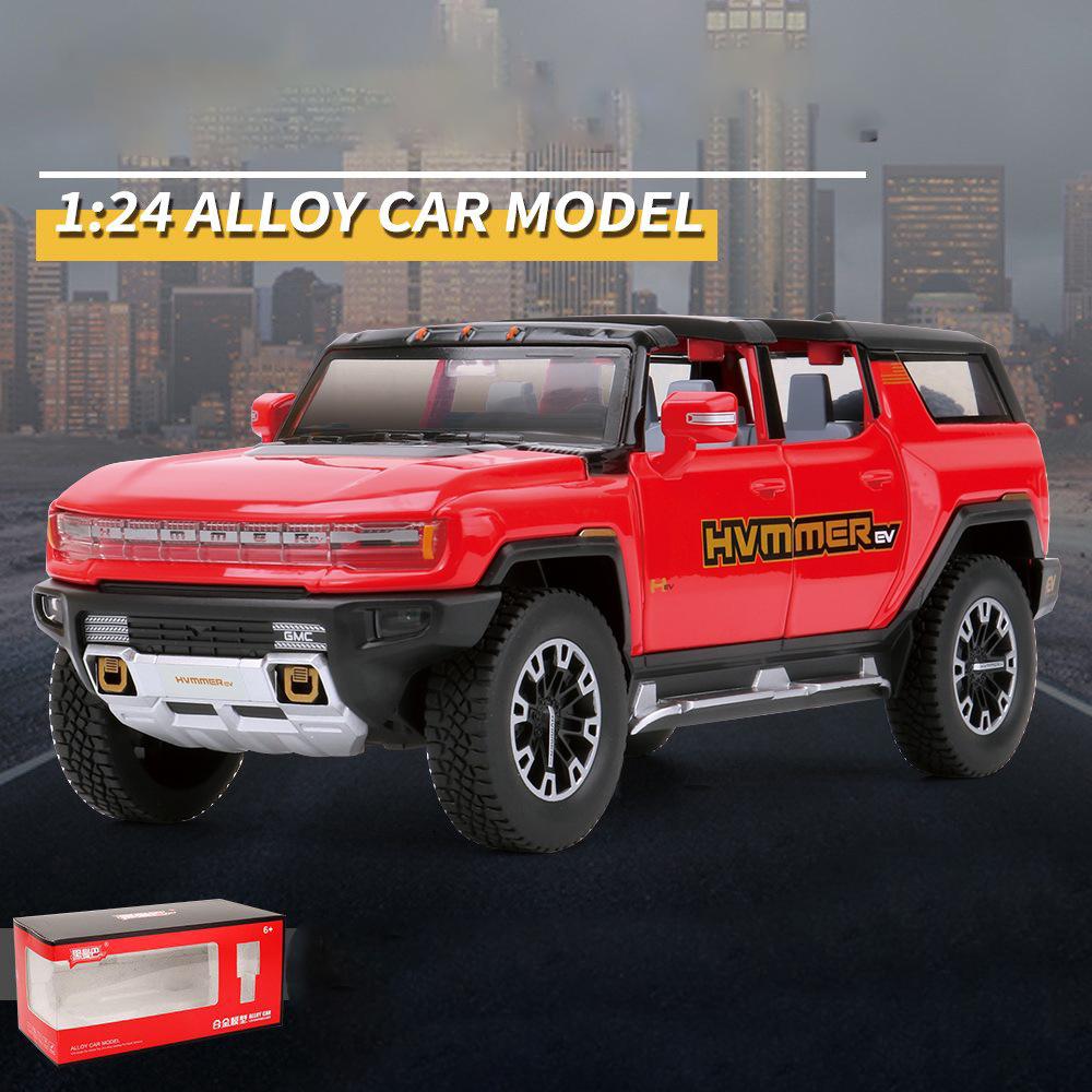 Масштаб 1/24 EV, грузовик, модель автомобиля из сплава, новая энергия, внедорожник, игрушки со звуком и светом, два стиля, подарки для детей