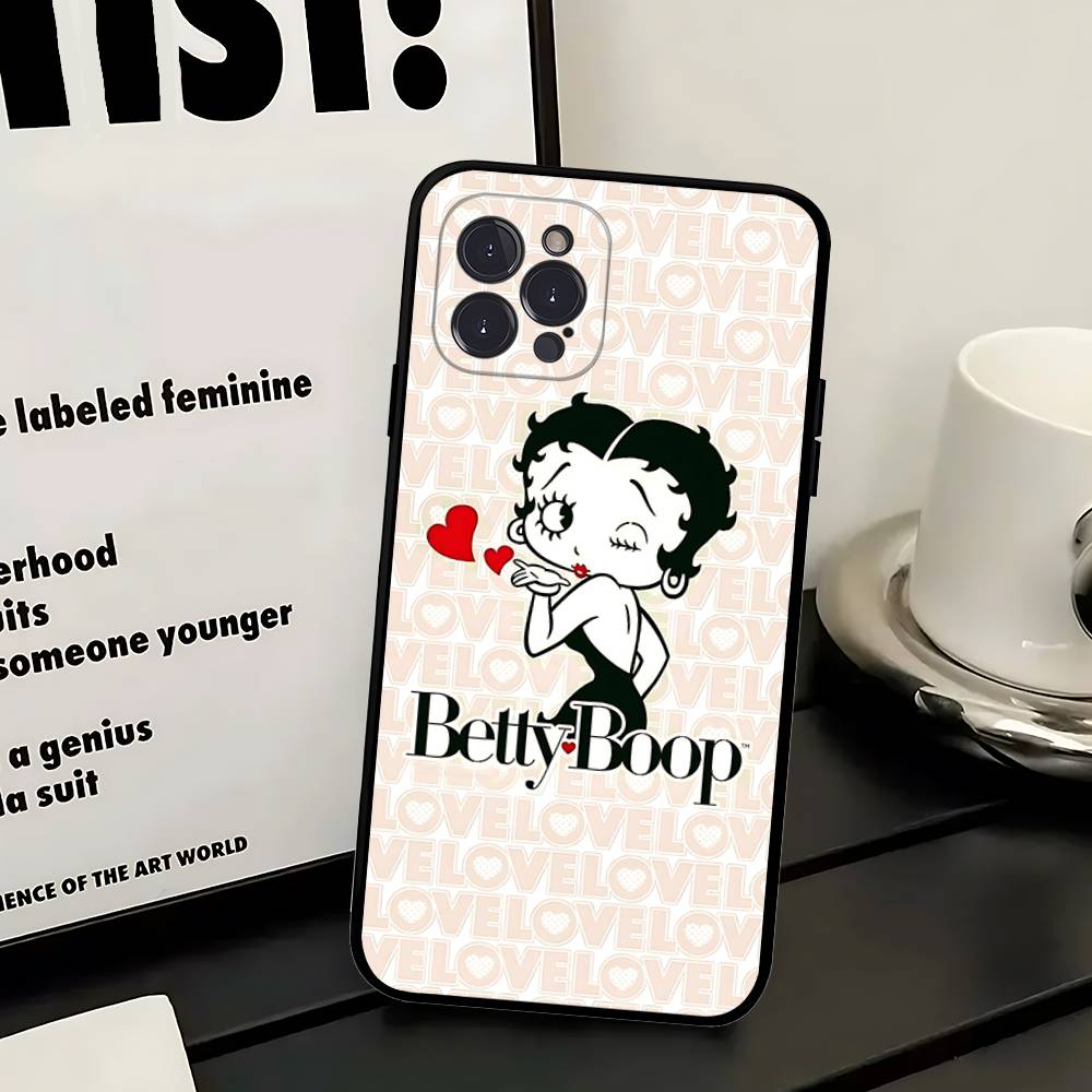 Cartoon B-Betty B-Boop Phone Case For IPhone 14 Plus 13 Mini 11 16 15 17 Pro Max Protection Shockproof