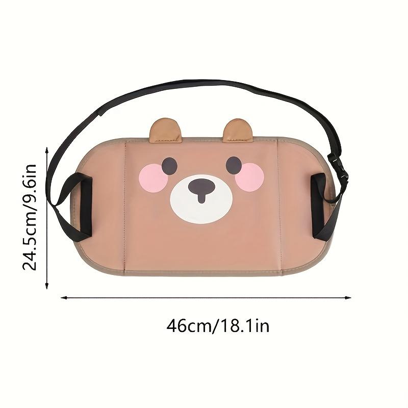 Adorable Brown Bear Car Seat Footrest, Adjustable Strap - Portable Footstool for Travel and Office Comfort,Suitable for All Cars