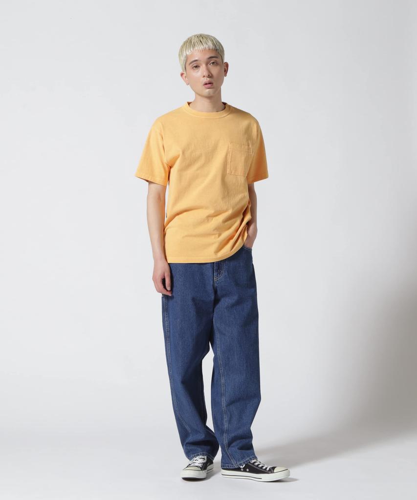 AVIREX DAILY SHORTSLEEVE FADE WASH POCKET T-SHIRT XL 423 mustard 783-3934010