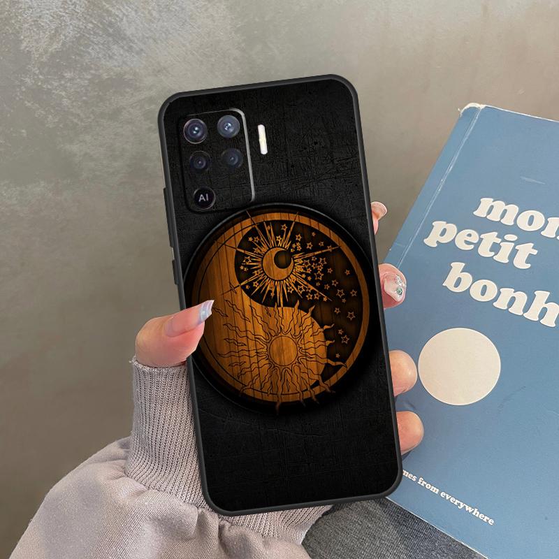 Sun and Moon Case For Oppo A40 A60 A80 A98 A78 A18 A38 A58 A16 A76 A96 A17 A77 A74 A94 A54 A57S A15 Cover