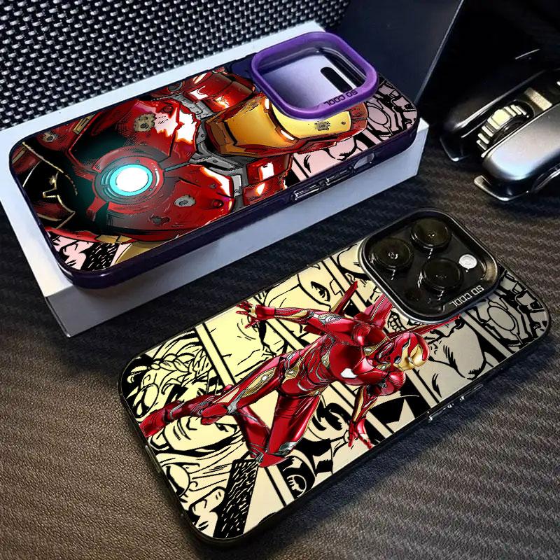 Крутой чехол для телефона Железный Человек Marvel Iron Man для iPhone 11 12 13 14 15 16 17 Pro Max 16e 17E 17 Air Plus 13Mini Ударопрочная задняя крышка
