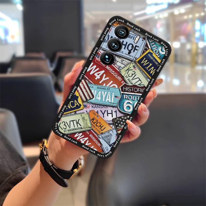 Shockproof Cover Phone Case For ZTE Axon40 Ultra Waterproof TPU Anti-dust Fashion Design Cartoon Full wrap protective
