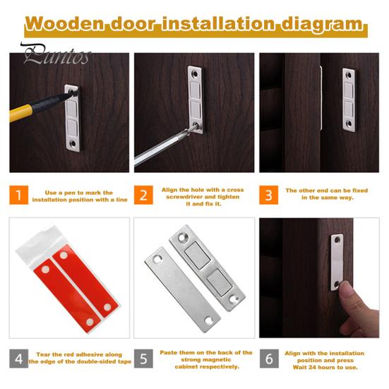 Дверные магниты Ультратонкая магнитная защелка на двери шкафа, самоклеящаяся, простая в установке, магниты для мебельного шкафа, дверная защелка