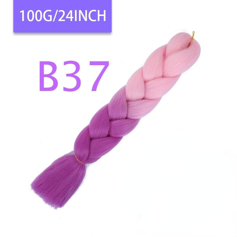 MISQUEEN Yaki Soft Hair Ombre Crochet Braiding Hair Extension For Braid 24 Inch Pink Synthetic Crochet Hair Jumbo Braid Hair