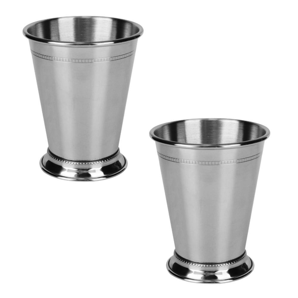 2pcs Stainless Steel Mint Julep Cup Silver Mojito Cup Stainless Steel Cocktail Mug Restaurant