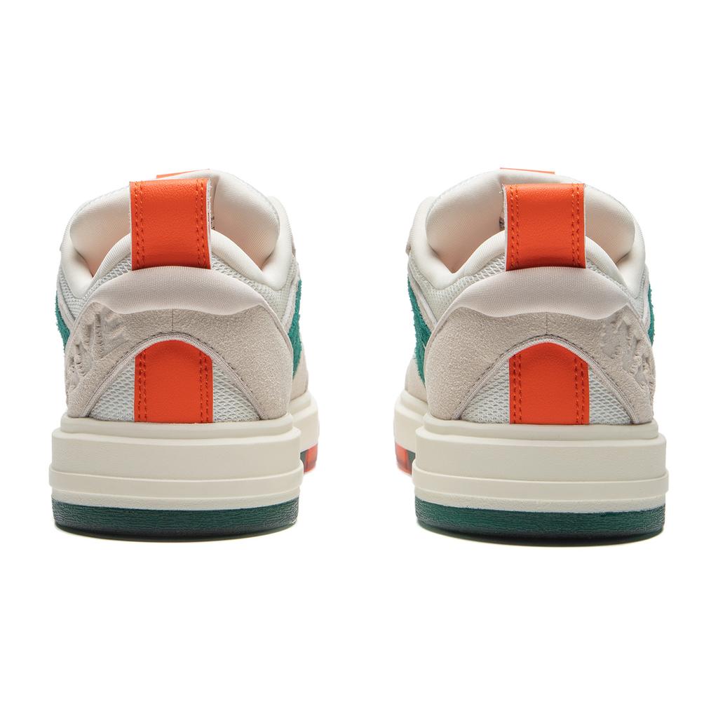 Серия скейтбордов Li Ning Удобная Универсальная Износостойкая Нескользящая Обувь для скейтборда с низким верхом Женские кроссовки Серо-бежево-зеленые AECU110-3