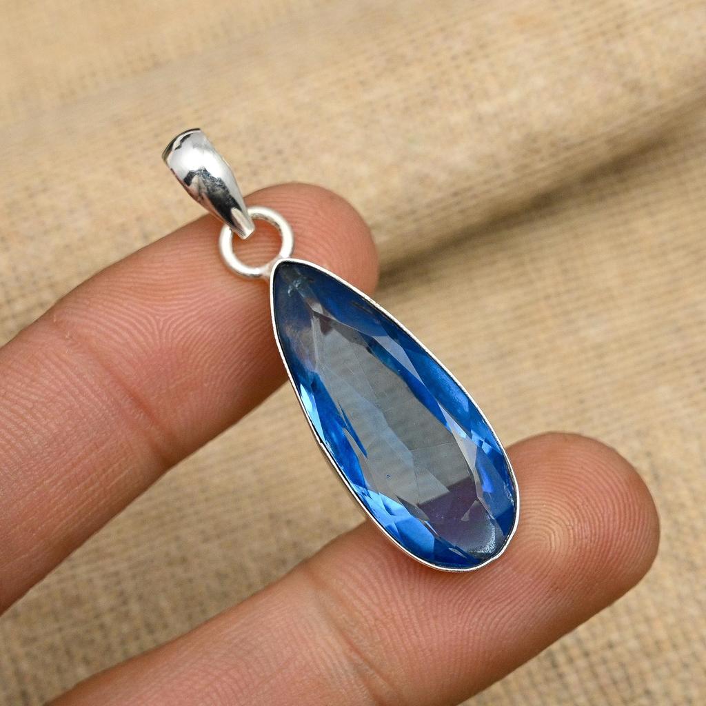 Красивый танзанит, ювелирные изделия ручной работы из стерлингового серебра 925 пробы, прекрасный кулон для нее