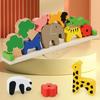 Wooden Animal See-Saw Stacking Game: Fine Motor Skills Educational Toy