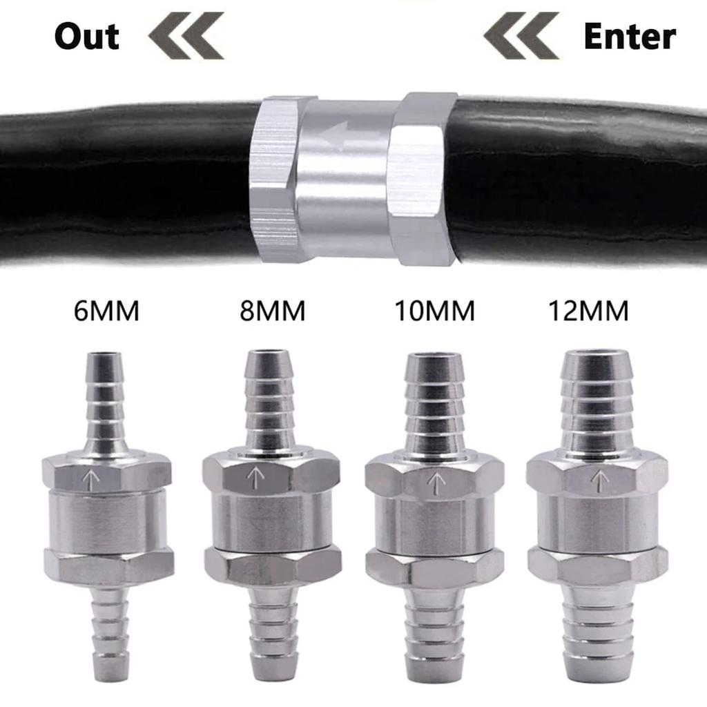 Fuel Non Return Check Valve 6/8/10/12mm Aluminium Alloy Petrol Diesel Water Fuel Line One Way for Peugeot Renault