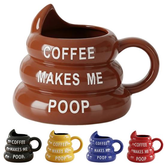 Poop-Shaped Coffee Mug for Coffee Lovers 350ml Hilarious Bathroom Cup Resin Quirky Morning Cup Funny Gag Gifts for Friends