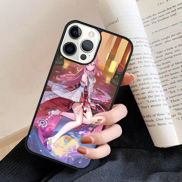Чехол для телефона Genshin Impact Яэ Мико Для iPhone 17 Air 16 15 14 plus 12 13 pro max coque Оболочка Fundas