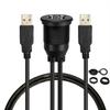 Панель USB 3.0 для скрытой установки, удлинительный кабель, двойной USB-разъем, автодоставка, панель приборной панели мотоцикла, кабель-удлинитель для передачи данных 1/2 м
