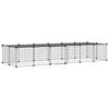 3114056 vidaXL Pet Cage with 28 Panels and Door Black 35x35 Cm