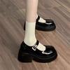 Bow Platform Small Leather Shoes Women's New Style Jk Mary Jane Love Single Shoes