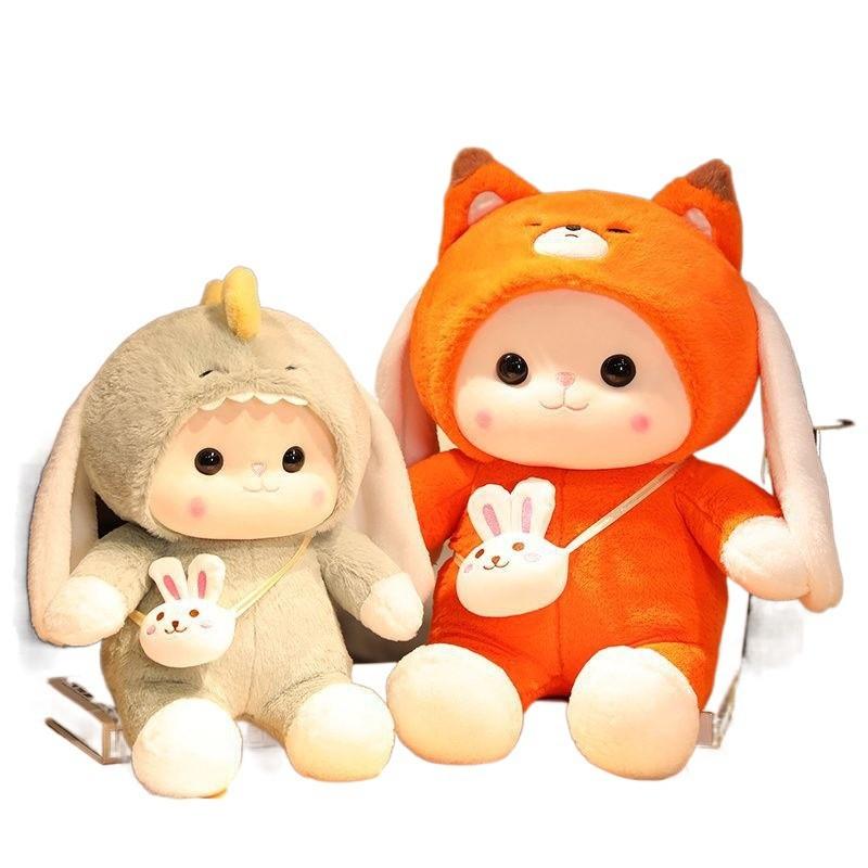 Очаровательная плюшевая кукла-кролик, мягкая набивная игрушка для девочек, идеально подходит для сна, подарки