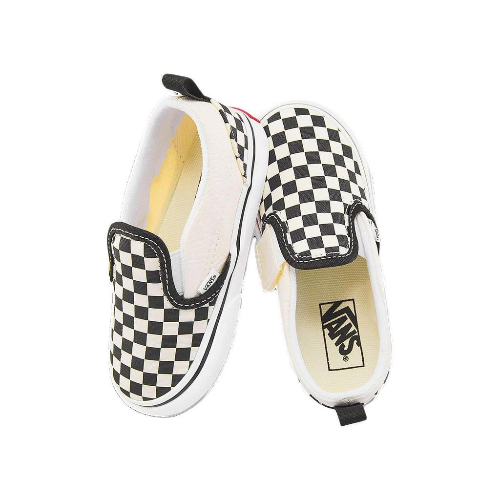 Vans Классические слипоны V TD Шахматная клетка - Черно-белые детские кроссовки VN0A34885GX