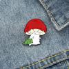 Cartoon Cat Mushroom Badge Metal Enamel Pin Frog Personality Single Brooch Backpack Clothes Lapel Pin  Jewelry Gift for Friends