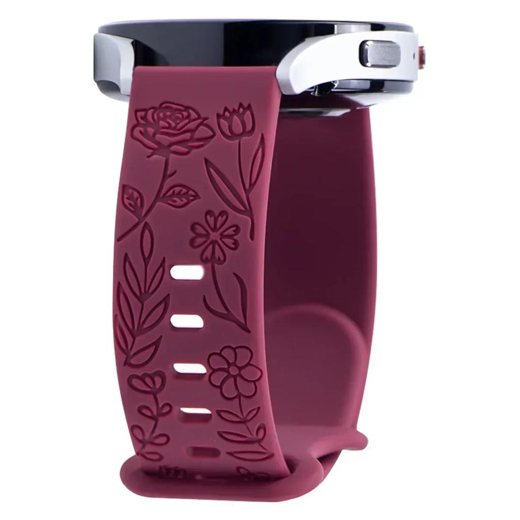 22мм Гравированный ремешок для Samsung Galaxy Watch 7 6 5 4 6Classic 20мм Силиконовый спортивный браслет для Huawei Watch GT5 GT4Pro Ремешок для часов