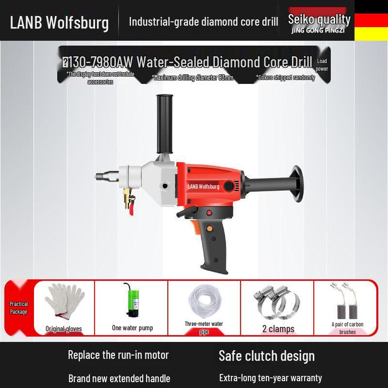 Diamond Core Drill Machine: Handheld & Stand, Wet/Dry, Concrete & AC Hole Opener, Water Drill Mixer
