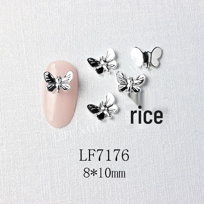 3D Metal Butterfly Nail Art Decorations with Mini Rhinestones