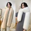 Net Red Models Super Long Scarve Winter Imitation Fur Fox Hair Collar Warm Shawl Plush Scarve Women's Scarve