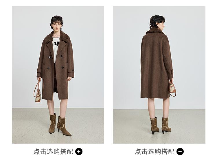 LILY Retro Plush Collar Woolen Coat