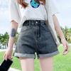 Pants Classic and Minimalist Fashion Versatile High-waisted Female Summer Loose Thin Wide-legged Burlap Denim Shorts Individuality and Trendiness