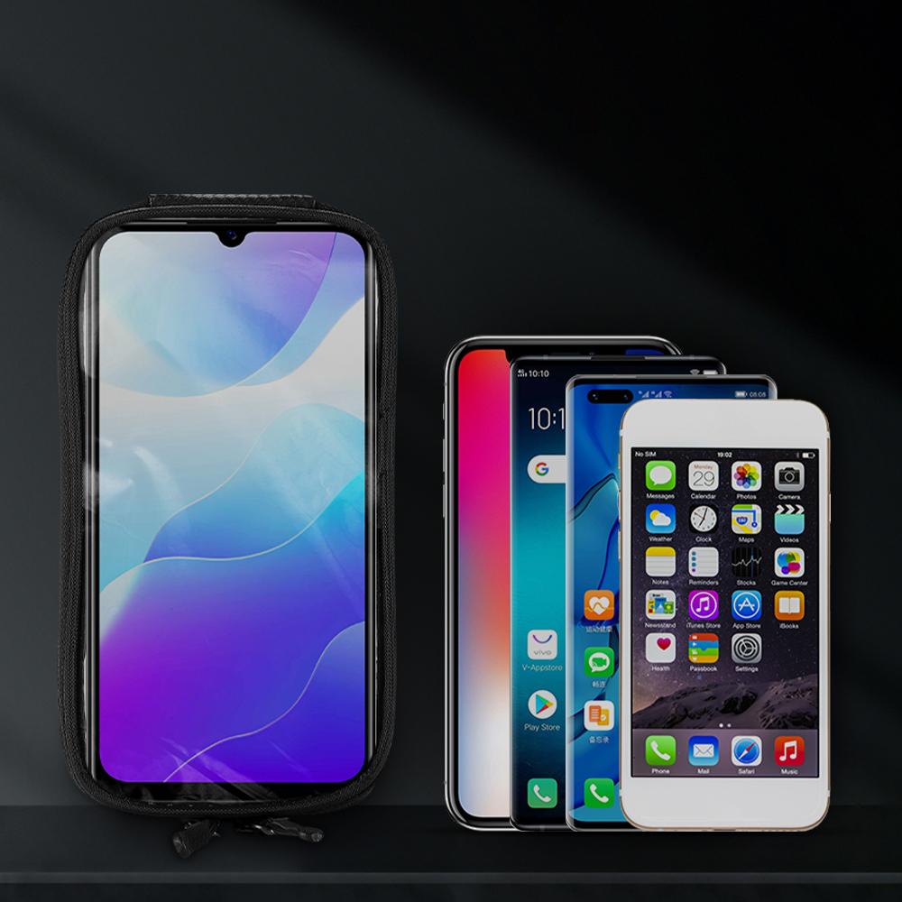 Двусторонняя сумка для велосипеда объемом 2 л, сумка с передней трубкой на велосипедную раму, сумка для мобильного телефона с сенсорным экраном, двойная молния