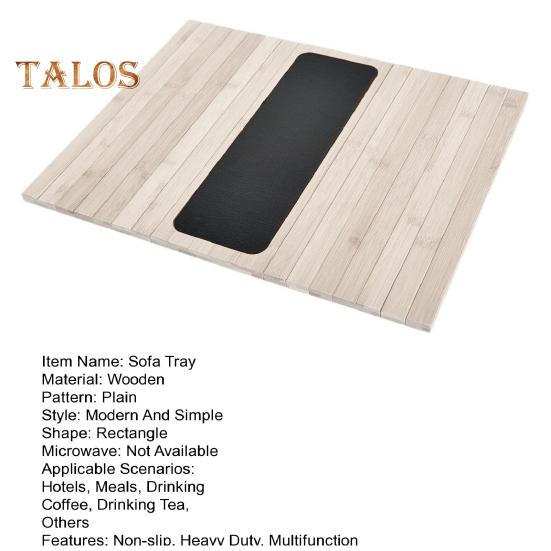 Деревянный поднос для дивана, нескользящий, прочный, многофункциональный, прямоугольный, складной подлокотник для дивана, держатель для кружки кофе, напитков, закусок, органайзер для хранения