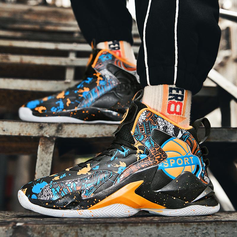 Мужские баскетбольные кроссовки, женские кроссовки, высокие спортивные кроссовки, тренировочные баскетбольные кроссовки, парные баскетбольные кроссовки, размер 36-45