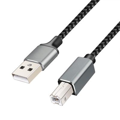 Кабель USB на квадратный порт 2.0 USB для принтера износостойкий, устойчивый к старению, нейлоновая оплетка
