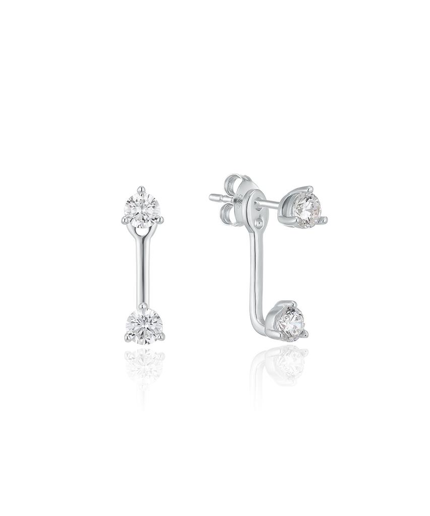 Серьги-булавки Lloyd Silver 925 с двумя фианитами, двусторонние Lles26203S