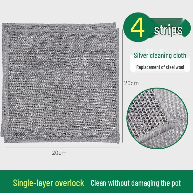 Двусторонняя мочалка из стальной ваты: Антипригарная, Легко моющаяся, Прочная Салфетка для мытья посуды и Щетка для кастрюль