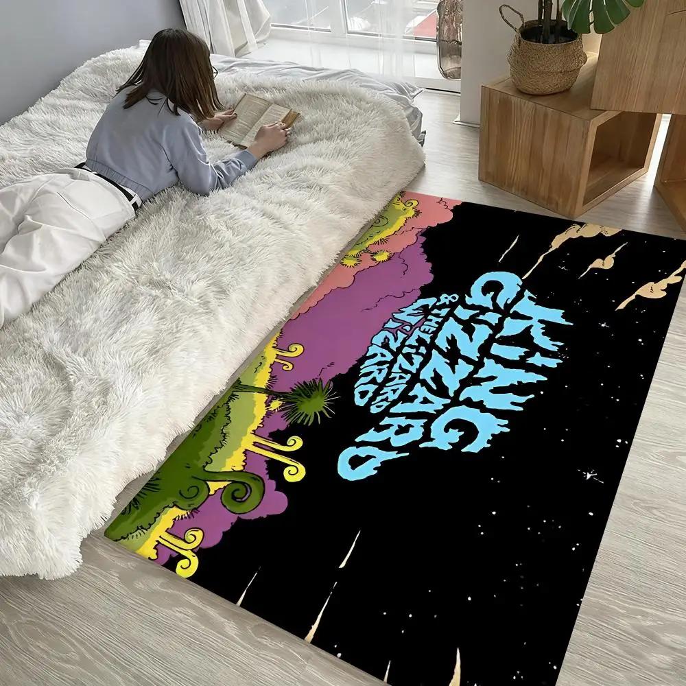 Коврик для пола King G-Gizzard and The Lizard Wizard Мягкий Утолщенный Нескользящий Коврик для прихожей Гостиной Спальни Домашний Декор Фланелевые Коврики