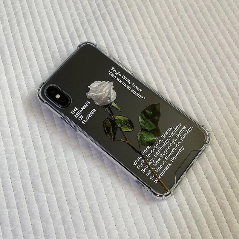 Прозрачный мягкий чехол из ТПУ с изящной белой розой для Iphone Xr X Xs Max 13 Pro Max 12 11 7 8 Plus Se 2020, чехол с принтом