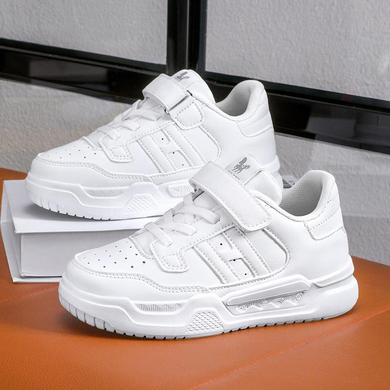 Classmate children's little white shoes spring new girls' shoes student boys sports shoes medium and older children's soft-soled casual board shoes