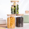 4x1000ml Pots de Rangement Alimentaire Conservation en Verre Borosilicate avec Couvercle Hermétique (10x15cm)