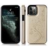 Butterfly Floral PU Leather Wallet Case for iPhone, Card Holder Slot Protective Cover with Kickstand
