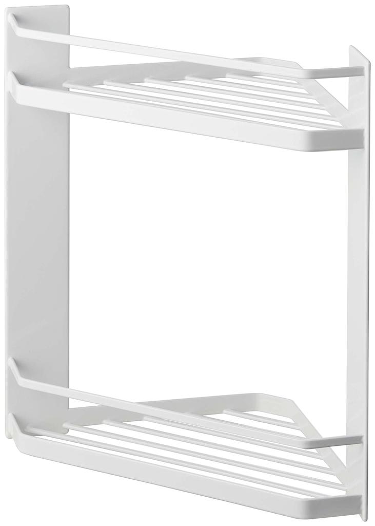 Yamazaki Jitsugyo Magnetic Bathroom Corner Rack 2 Tiers White X X H34cm Tower Bathroom Storage Floating Rack Drainer 6623 Approx. W22.5 D22.5