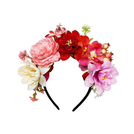 Imitation Flower Decor Hair Hoop Elastic Design Travel Party Headband Various Styles Floral