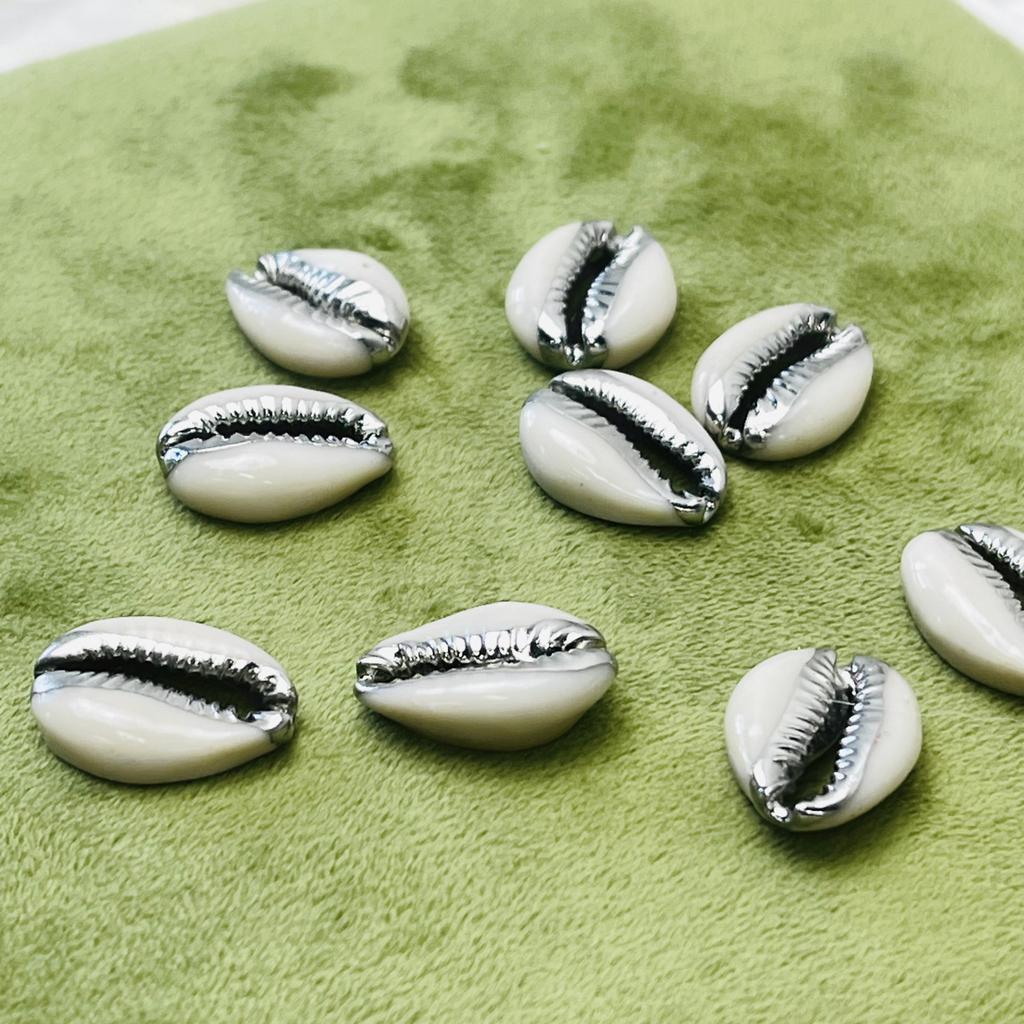 10 шт., Подвески-шармы из белой натуральной ракушки, с серебристым краем из цинкового сплава, для DIY аксессуаров для ожерелья, креативного изготовления ювелирных изделий, женские мужские оптом, подарки для рукоделия