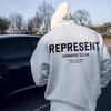 Высококачественная толстовка REPRESENT с маленьким логотипом, унисекс - Американский стиль High Street для мужчин, свободный крой для пар