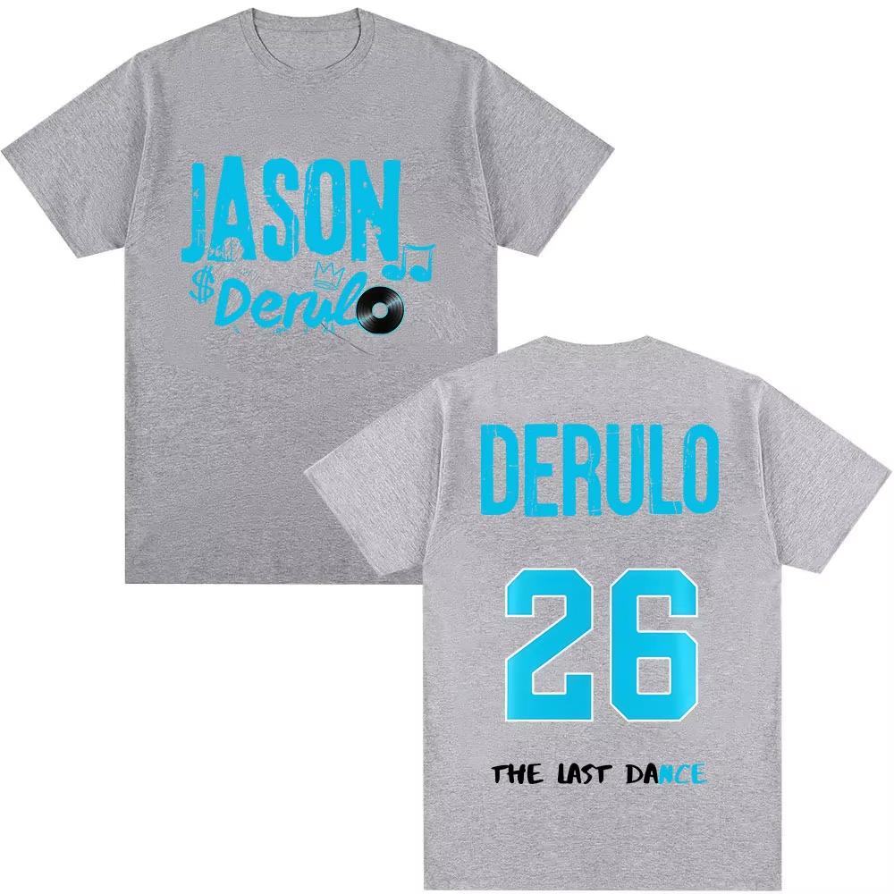 Jason Derulo Last Dance Tour 2026 graphics Cotton shirt unisex Y2k Hip hop Style Retro Summer Mens Short sleeve Top fan gift