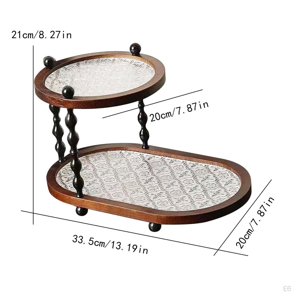 Bathroom Counter Organizer 2 Tier Retro Perfume Skincare Storage Shelf,Makeup for Desktop